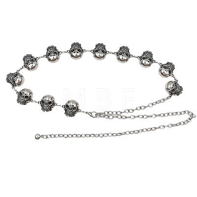 Halloween Alloy Skull Link Chain Waist Belly Chains for Women FS-WG87A63-01-1