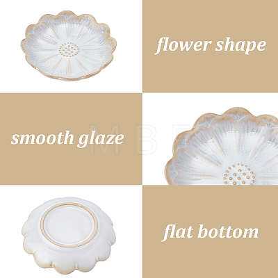 1Pc Porcelain Snack Plate AJEW-SP0006-04C-1