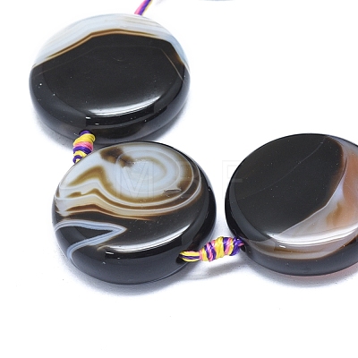 Natural Banded Agate/Striped Agate Beads Strands G-L544-057-1