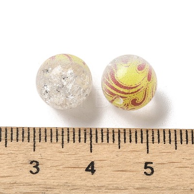 Duotone Spray Painted Crackle Acrylic Beads OACR-G029-02I-1