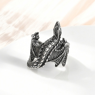 316 Surgical Stainless Steel Open Cuff Rings RJEW-R019-01AS-01-1