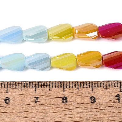 Electroplate Opaque Glass Beads Strands EGLA-N022-10A-B01-1