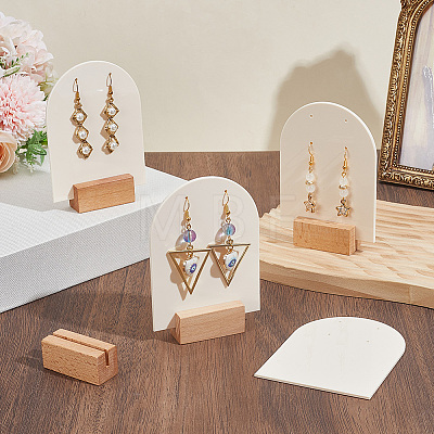 4 Bags Arch Shaped Acrylic Couple Earring Display Stands EDIS-SC0001-15A-1