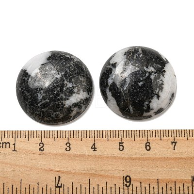 Natural Black Zebra Jasper Cabochons G-C115-02B-19-1