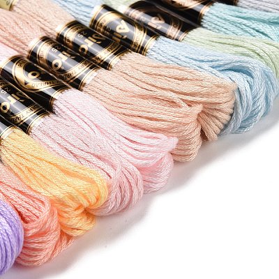 12 Skeins 12 Colors 6-Ply Polyester Embroidery Floss OCOR-M009-01B-02-1