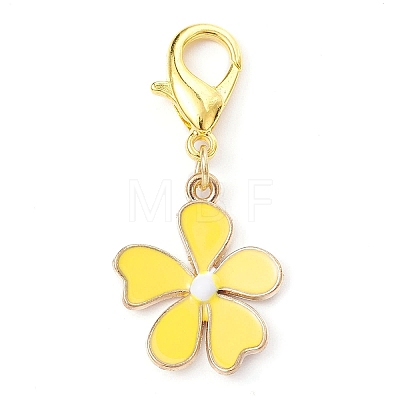 Golden Tone Alloy Enamel Pendant Decoration HJEW-JM01452-1