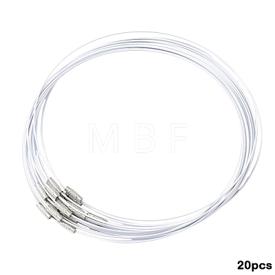 20Pcs Stainless Steel Wire Necklace Cord DIY Jewelry Making TWIR-YW0001-06A-1