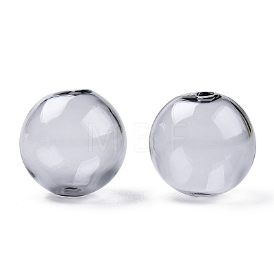 Transparent Blow High Borosilicate Glass Globe Beads GLAA-T003-09G-1