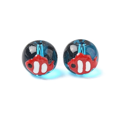 Ocean Theme Handmade Glass Enamel Beads LAMP-D304-02H-1