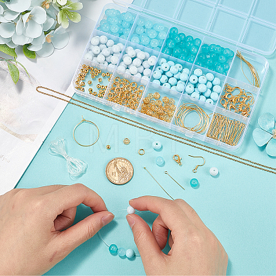 DIY Glass Beaded Bracelets & Earrings Jewelry Making Kit DIY-SP0001-20E-1