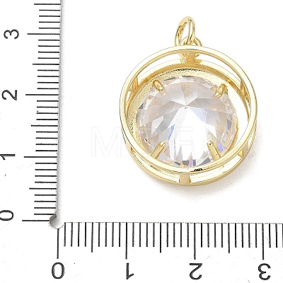 Brass Pave Clear Cubic Zirconia Pendants KK-CBA56EF-36B-G-1