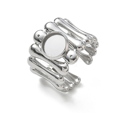 304 Stainless Steel Cuff Ring Components SA-CBA37BC-18A-P-1