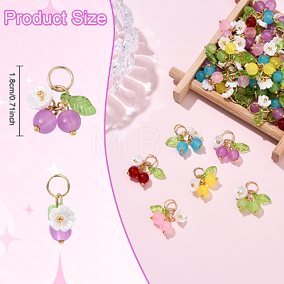 10Pcs Glass Pendants PALLOY-YW00093-01-1