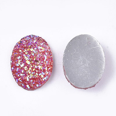 Electroplate Druzy Resin Cabochons CRES-T012-08E-1