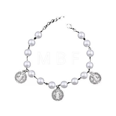 Iron Flat Round with  Saint Benedict Charm Bracelets HP3576-1