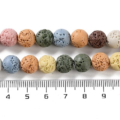 Synthetic Lava Rock Dyed Beads Strands G-H311-08C-07-1