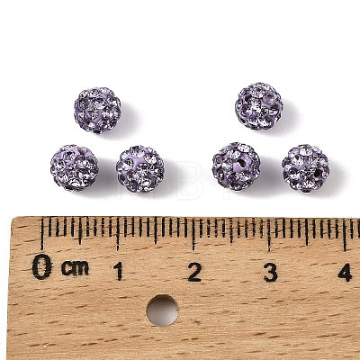 Polymer Clay Rhinestone Beads RB-H284-6MM-Half-371-1