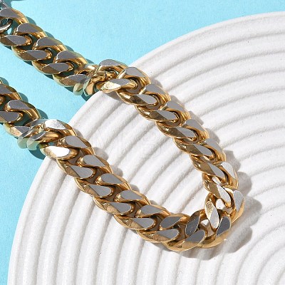 201/304 Stainless Steel Cuban Link Chains Bracelets for Unisex BJEW-F522-04G-1