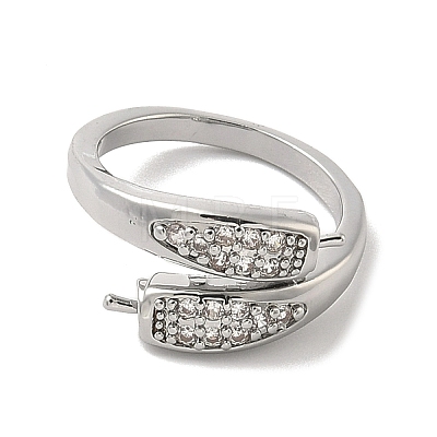 Brass Micro Pave Cubic Zirconia Cup Peg Ring Settings KK-B166-02P-1