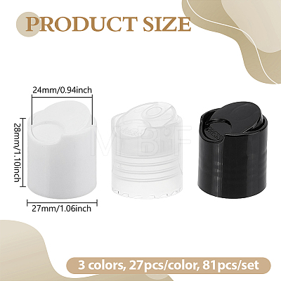81Pcs 3 Colors Plastic Press Cap DIY-GO0003-41-1