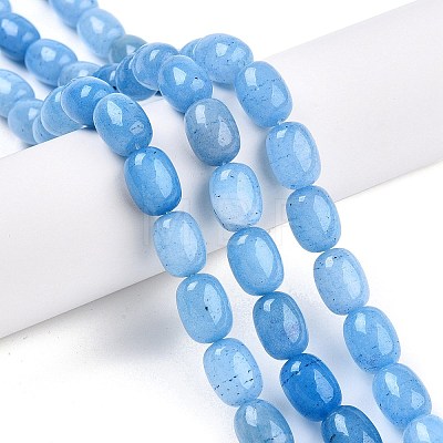 Barrel Shaped Dyed Natural Aquamarine Beads Strands G-S114-25-01-1