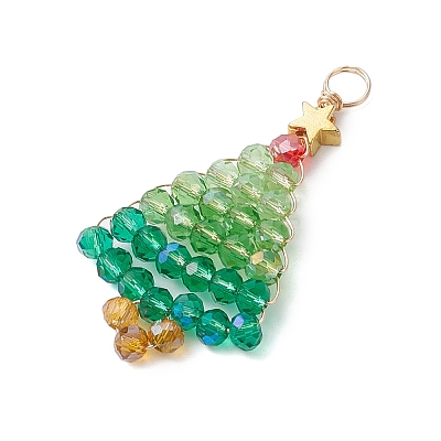 Christmas Theme Glass Pendants PALLOY-JF02890-1