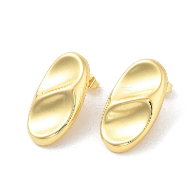 Rack Plating Brass Stud Earring EJEW-C078-05A-G-1