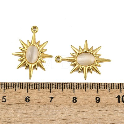 304 Stainless Steel Cat Eye Pendants STAS-L302-11G-1
