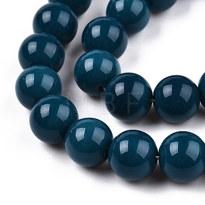 Opaque Solid Color Glass Beads Strands X-GLAA-T032-P10mm-14-1