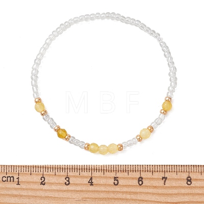 Natural Gemstone & Glass Seed Beads stretch Bracelets for Women BJEW-MZ00344-1