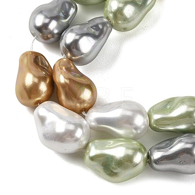 Electroplated Glass Beads Strands GL-CBA89C7-01B-1
