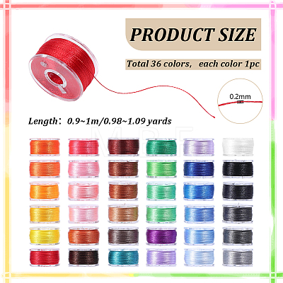 36 Rolls Polyester Embroidery Thread Set with Storage Box DIY-WH0622-721-1