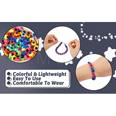  420Pcs 7 Colors Plating Opaque Acrylic Beads OACR-TA0001-14-1