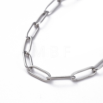 304 Stainless Steel Paperclip Chain Bracelets BJEW-JB04967-1
