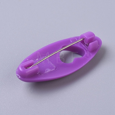 Plastic Ribbon Safety Brooches JEWB-WH0009-12D-1