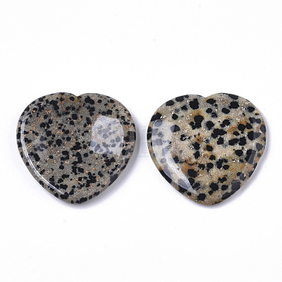 Natural Dalmatian Jasper Thumb Worry Stone G-N0325-01C-1