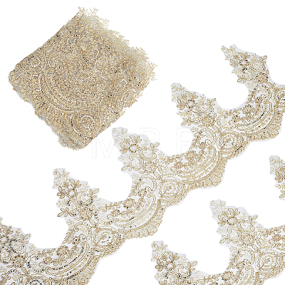 5Yards Polyester Flower Lace Ribbon OCOR-NB0002-81-1
