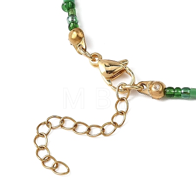 Brass Pave Clear Cubic Zirconia Fairy Pendant Round Shell Pearl & Flower Natural Freshwater Shell & Glass Seed Beaded Necklaces for Women NJEW-JN05643-1