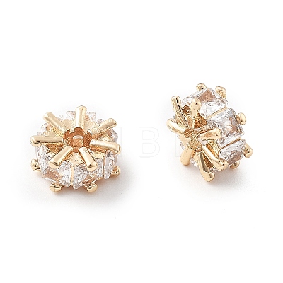 Brass Micro Pave Cubic Zirconia Beads KK-R216-01KCG-1