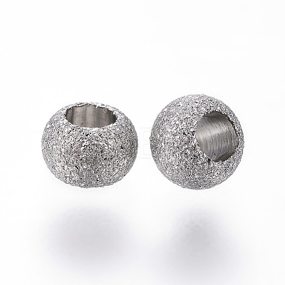 Non-Tarnish 304 Stainless Steel Textured Spacer Beads X-STAS-P108-04P-1