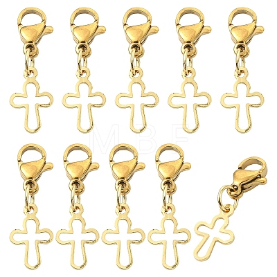 10Pcs Brass Pendant Decorations HJEW-YW00443-1