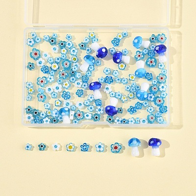156Pcs 9 Styles Handmade Millefiori Glass Beads LAMP-FS0001-33-1