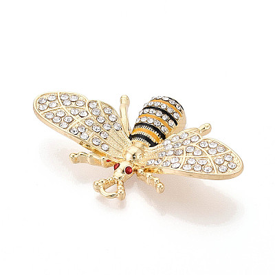 Rack Plating Alloy Rhinestone and Enamel Pendants PALLOY-T090-112G-1
