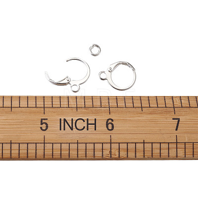  Brass Huggie Hoop Earring Findings & Open Jump Rings KK-TA0007-84B-S-1