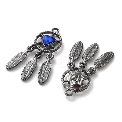 Rack Plating Alloy Rhinestone Pendants PALLOY-F311-19B-1