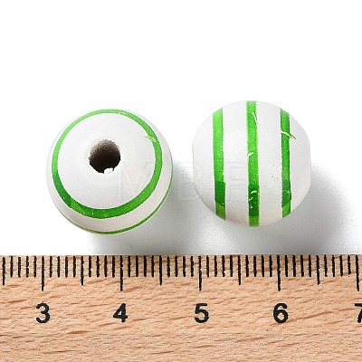 Printed Wood European Beads WOOD-Z002-07A-1