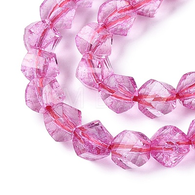 Crackle Transparent Glass Beads Strands GLAA-N068-02A-07-1