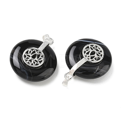 Natural Black Agate(Dyed & Heated) Pendants GG-CBAF4FB-02S-B01-1