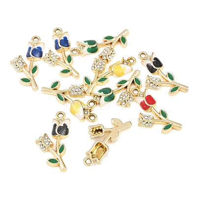 Alloy Rhinestone Pendants FIND-I366-01G-1