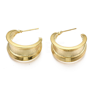 Semicircular Brass Half Hoop Earrings KK-S356-355-NF-1